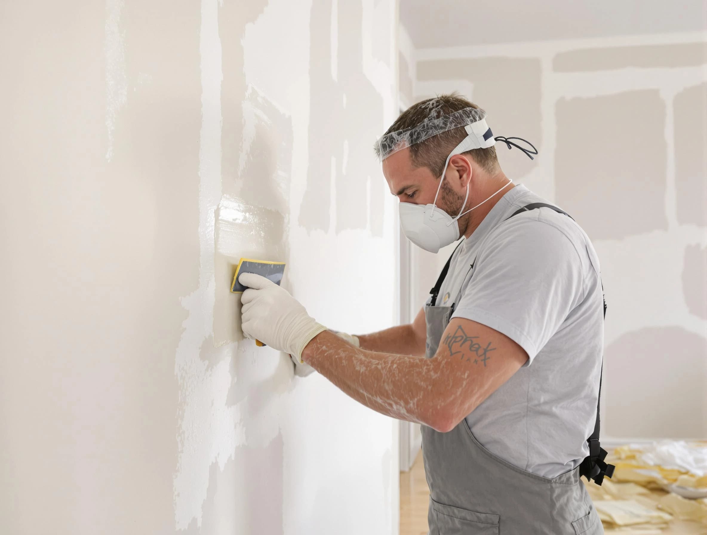 Tolleson House Painters technician applying mud to drywall seams in Tolleson, AZ
