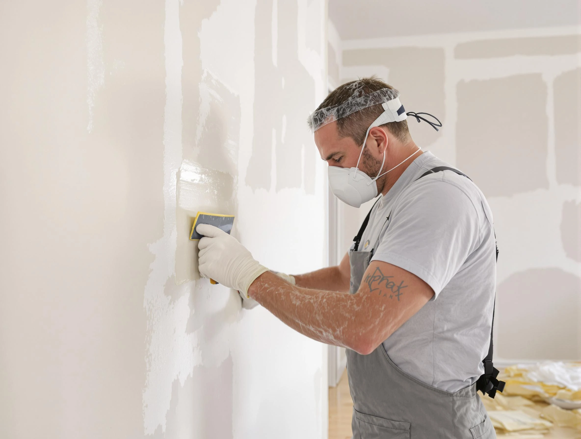 Tolleson House Painters technician applying mud to drywall seams in Tolleson, AZ